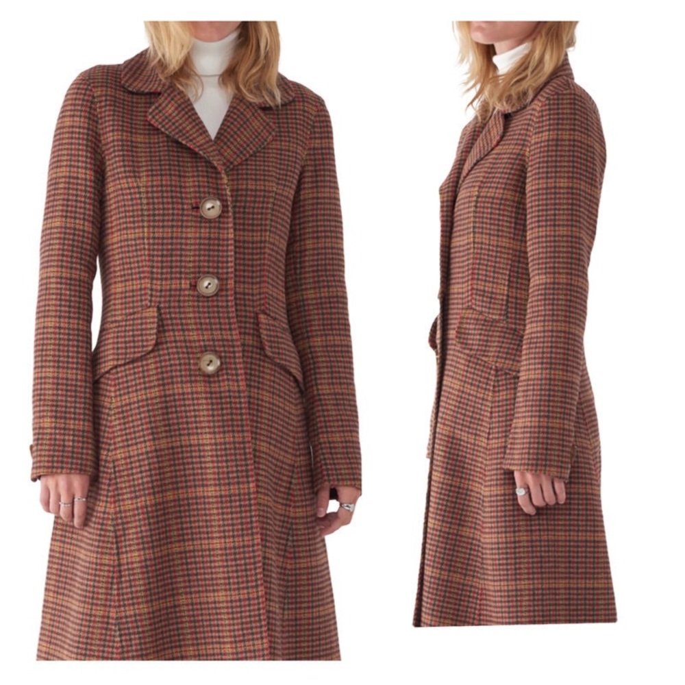 Sosken Studios Houndstooth Flare Coat